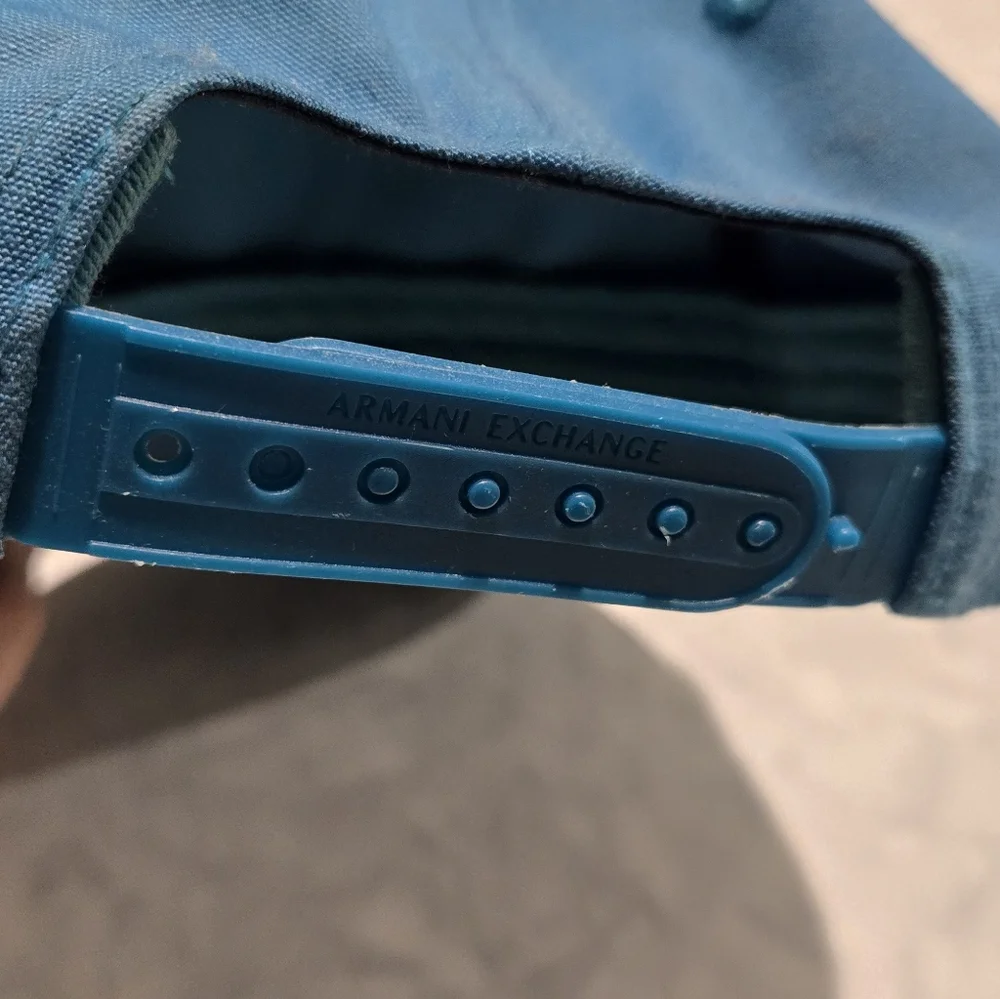 Armani Exchange Teal Adjustable Cap With Matte Black Details - Picture 4 of 4